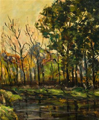 GEORGE GARDNER SYMONS Landscape with a Pond.